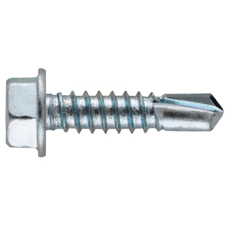 Hillman 41885 Screw, #10 Thread, 1-1/4 in L, Coarse Thread, Washer Head, Hex Drive, Self-Drilling Point, Zinc-Plated