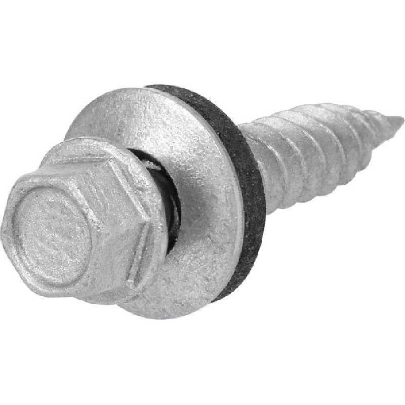41899 Sheeter Screw with Washer, #10 Thread, 1 in L, Washer Head, Hex Drive, Self-Piercing Point, Ceramic-Coated