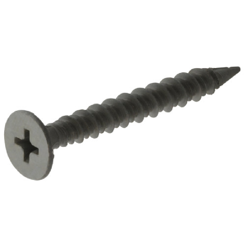 47141 Screw, #8 Thread, 1-5/8 in L, High-Low Thread, Wafer Head, Phillips Drive, Steel, Ceramic-Coated, 134 PK