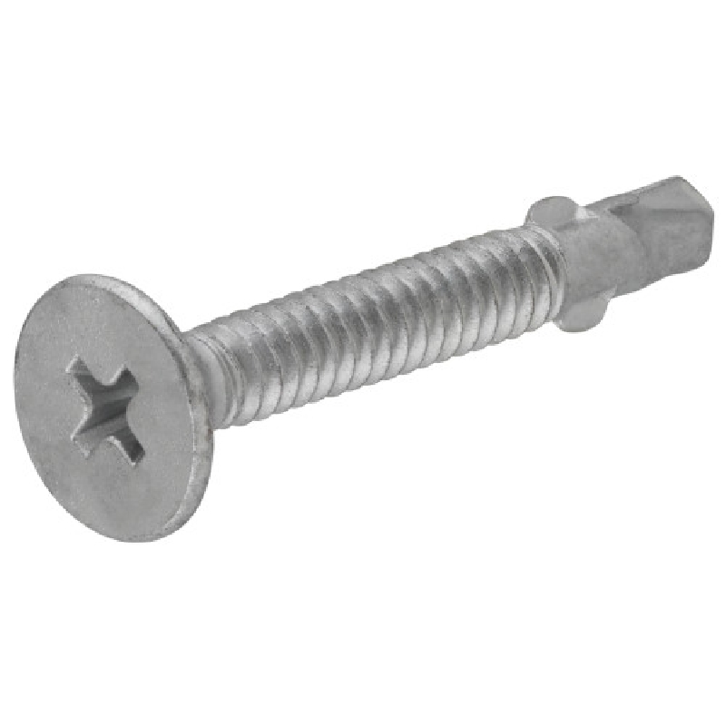 47296 Screw with Wing, 1/4 in Thread, 2-3/4 in L, Coarse Thread, Flat Head, Phillips Drive, Self-Drilling Point, 1 LB