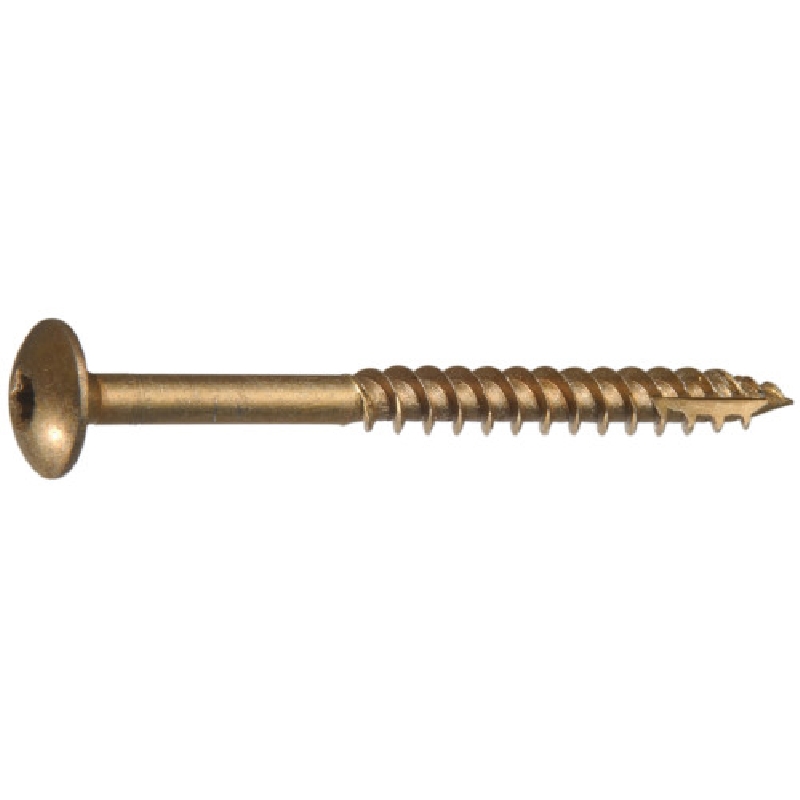 48093 Lag Screw, 5/16 in Thread, 8 in L, Truss Head, Star Drive, Bronze Ceramic-Coated, 15 PK