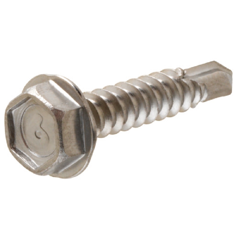 822636 Screw, #12 Thread, 1-1/2 in L, Coarse Thread, Washer Head, Hex Drive, Self-Drilling Point, 50 PK
