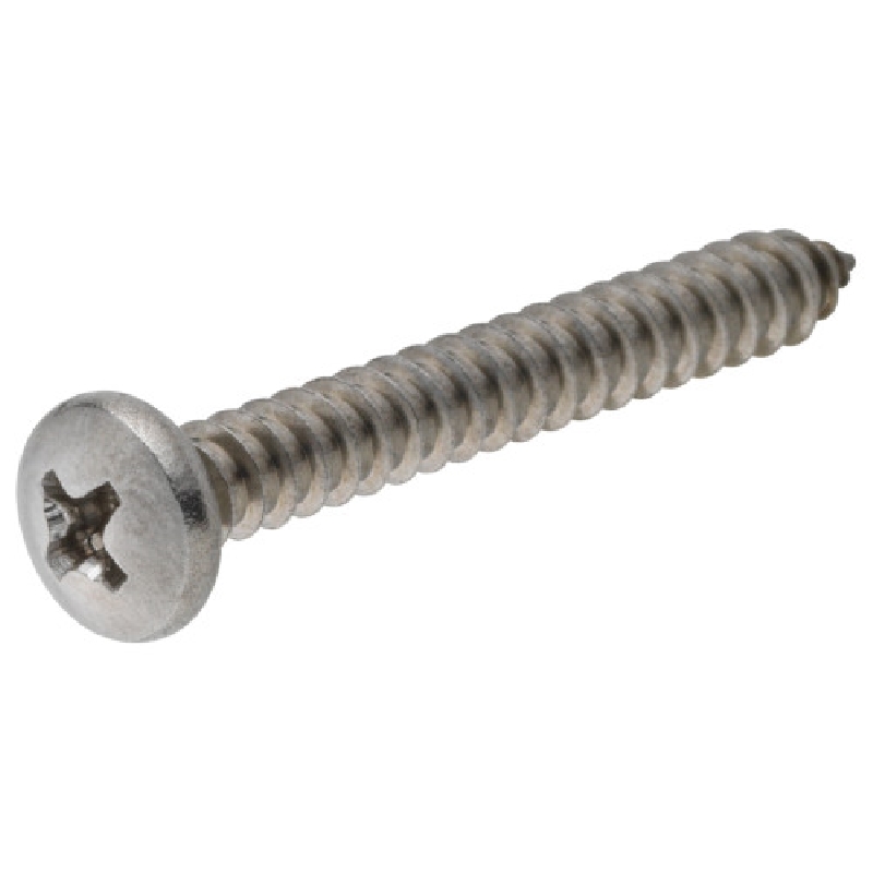 823226 Screw, #6 Thread, 1 in L, Pan Head, Phillips Drive, Sharp Point, Stainless Steel, Stainless Steel, 100 PK
