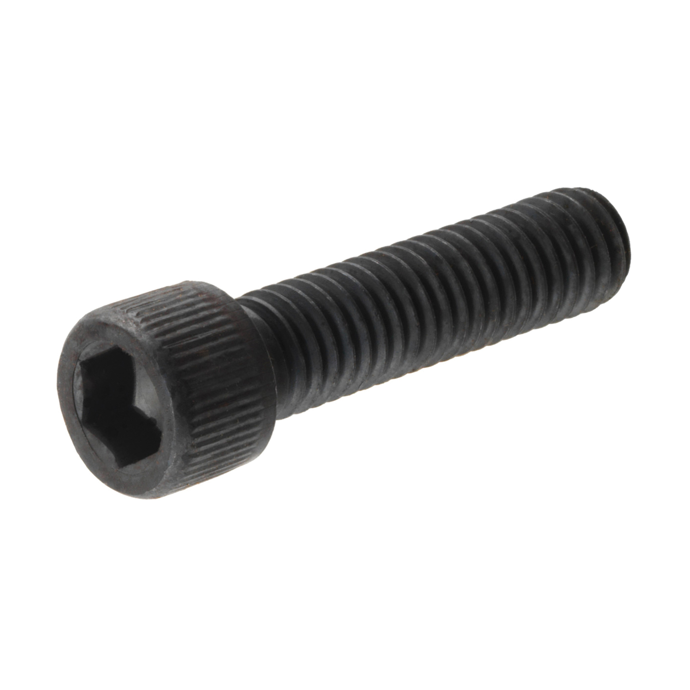 880290 Screw, #8-32 Thread, 3/4 in L, Coarse Thread, Socket Drive, Blunt Point, Steel, Black Phosphate, 4 PK