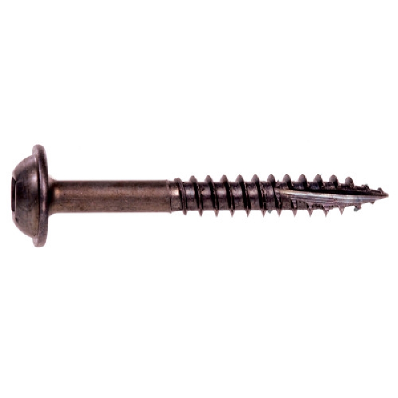 HF42166 Screw, #7 Thread, 1-1/2 in L, Fine Thread, Round Washer Head, Square Drive, Type 17 Point, Steel, 100 PK
