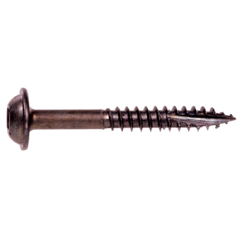 42166 Screw, #7 Thread, 1-1/2 in L, Fine Thread, Round Washer Head, Square Drive, Type 17 Point, Steel, 100 PK