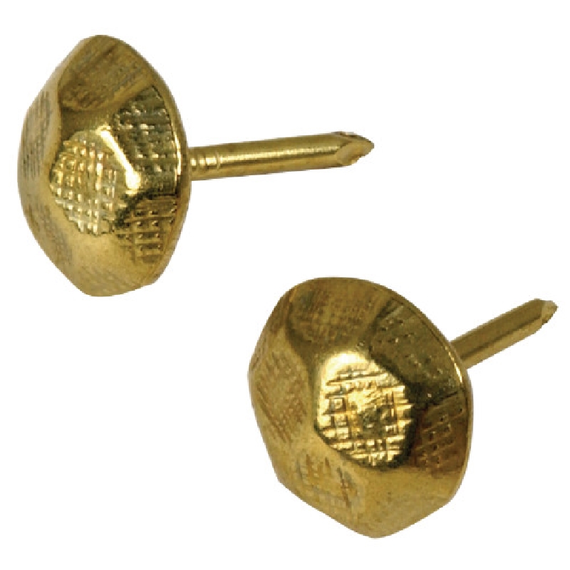 Hillman 1/2 in. Furniture Brass Nail Hammered Head