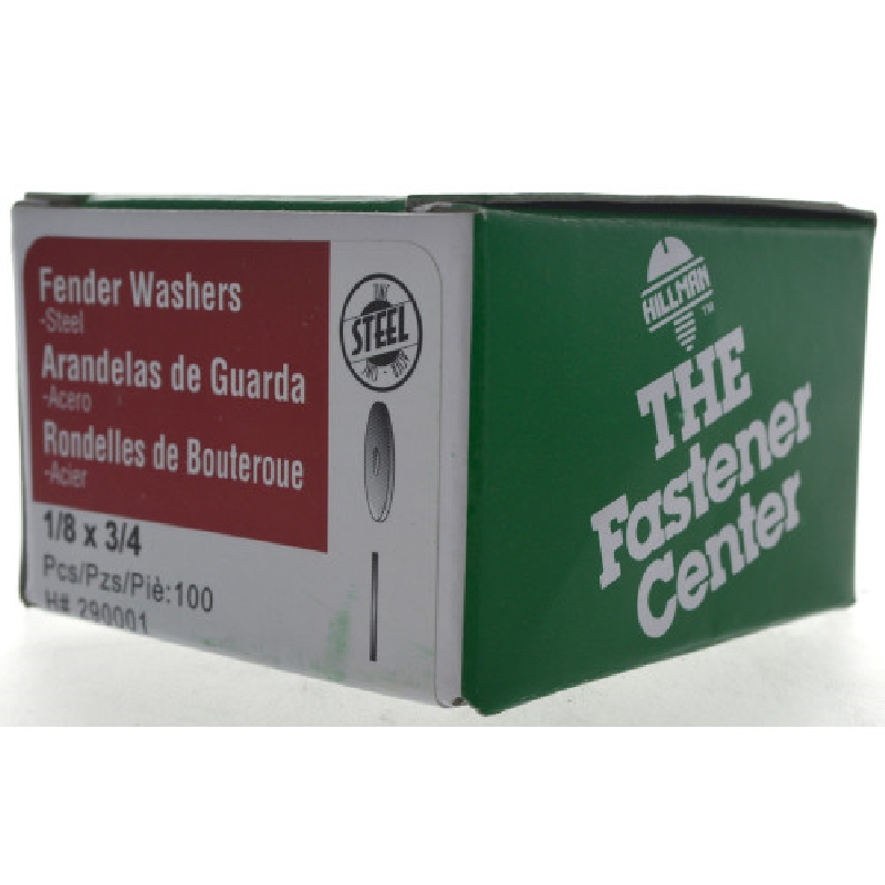 Fender Washer, Hillman, Zinc-Plated, 1/8 in x 3/4 in - 3