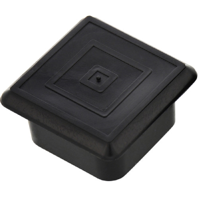 Hillman 411389 Tubing Plug, 11 ga, Square, Vinyl, Black, 2 in W, 10/PK - 2