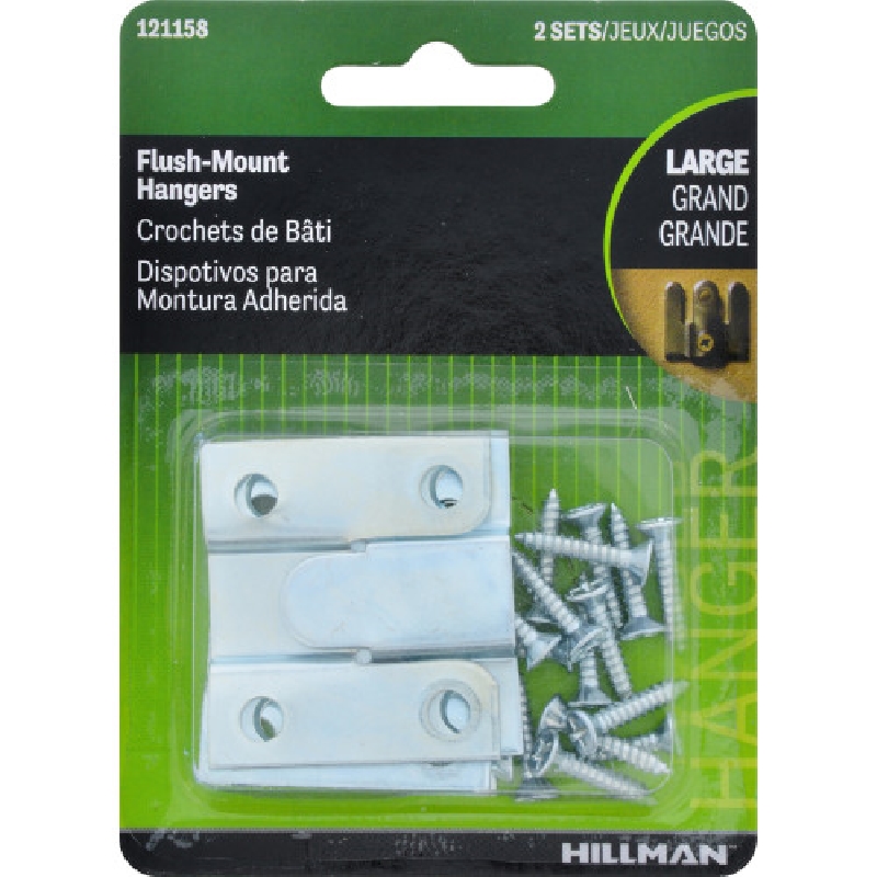 Hillman 121158 Canvas Hanger, Zinc-Plated, Flush