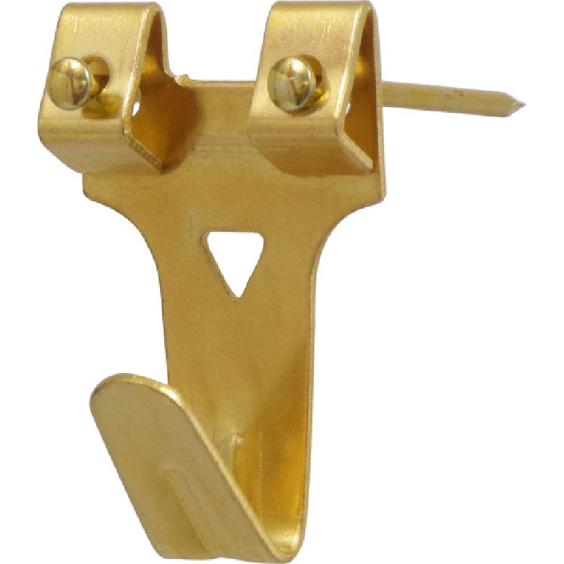 122194 Picture Hanger, 40 lb, Brass, Nail