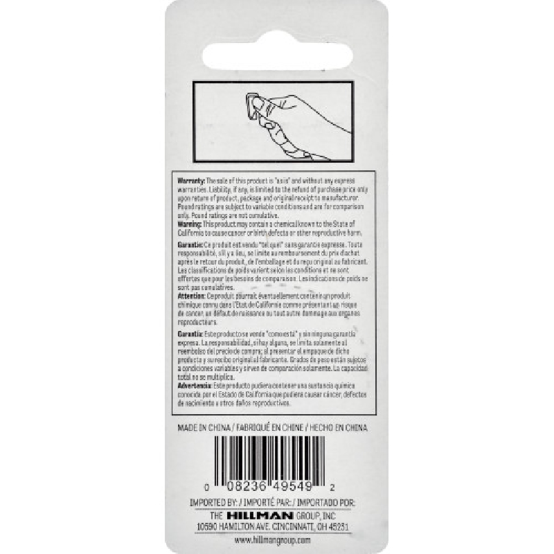 Hillman 122212 Decorative Push Pin Hanger, 10 lb, Steel, Antique Brass
