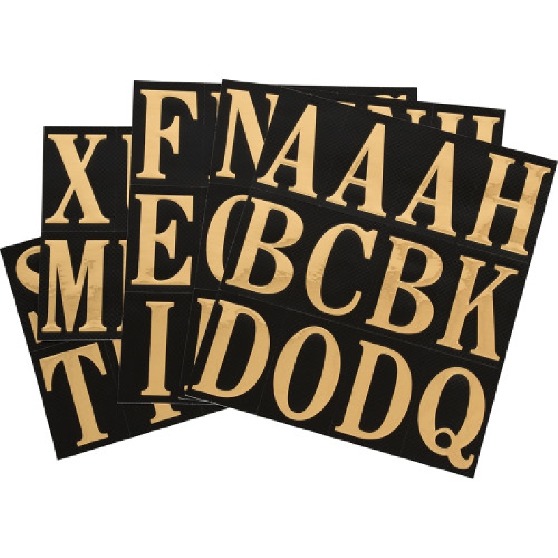 Adhesive Letter Pack, Hillman, Black & Gold 2 in, Assortment - 2