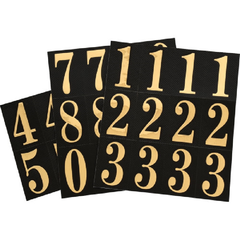 Adhesive House Number Pack, Hillman, Black & Gold 2 in, Assortment - 2