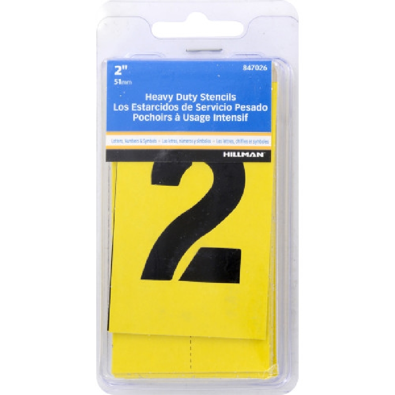 HILLMAN 847026 Letters and Numbers Stencil Set, Oil Board, Yellow - 2