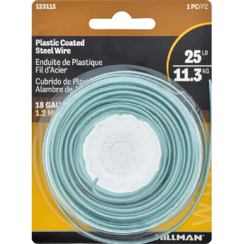 HILLMAN 123115 Hobby Wire, Plastic, Teal, #18 Gauge, 25 lb - 2