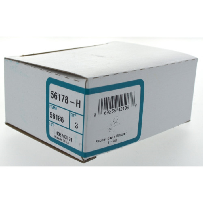 Basin Stopper, Hillman, White Rubber, 1-7/8 in - 2