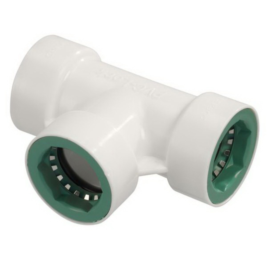 Orbit 34770 Lock Pipe Tee, 3/4 in, Push-Fit x FPT, PVC, 150 psi Pressure