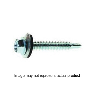 HHD12200 Screw, #12 Thread, 2 in L, Fine Thread, Washer Head, Hex Drive, Self-Drilling Point, Zinc-Plated