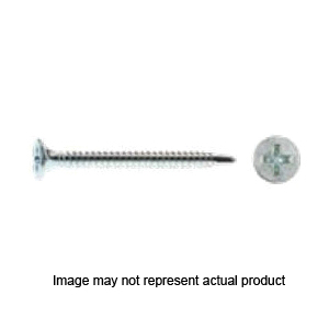 SDZ114 Screw, #6 Thread, 1-1/4 in L, Bugle Head, Phillips Drive, Self-Drilling Point, Steel, Zinc-Plated