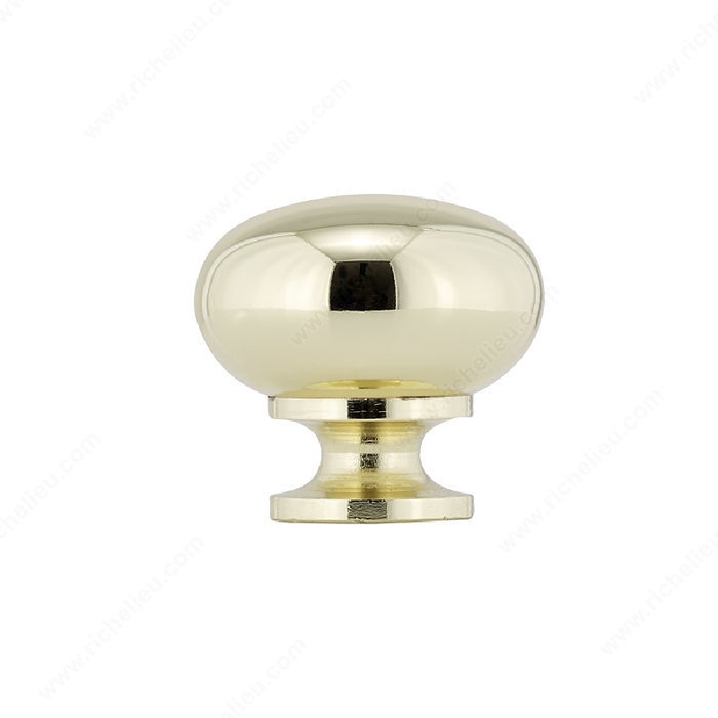 Richelieu BP5923130 Cabinet Knob, 1-3/16 in Projection, Metal, Brass - 3