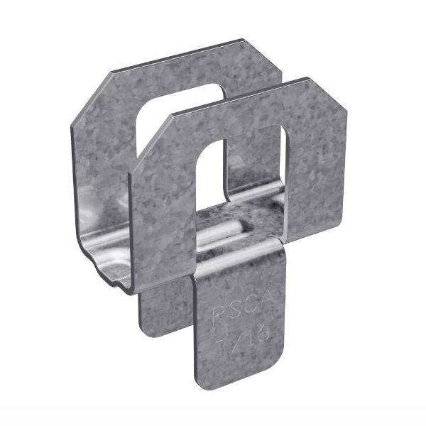PSCA Series PSCA 7/16 Panel Sheathing Clip, 20 ga Thick Material, Steel, Galvanized