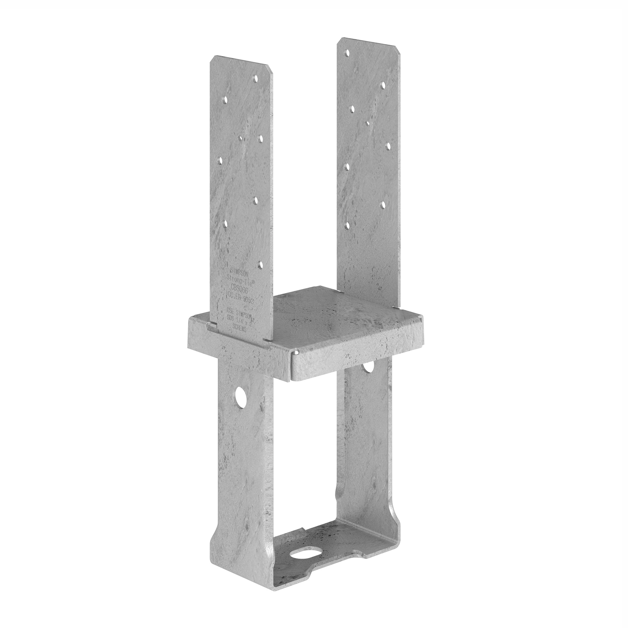 Simpson Strong-Tie CBSQ Series CBSQ66-SDS2 Column Base, 6 x 6 in Post, Steel, Galvanized