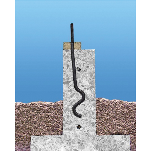 Simpson Strong-Tie SSTB Series SSTB16 Anchor Bolt, 17-5/8 in OAL, Steel, 36 Grade