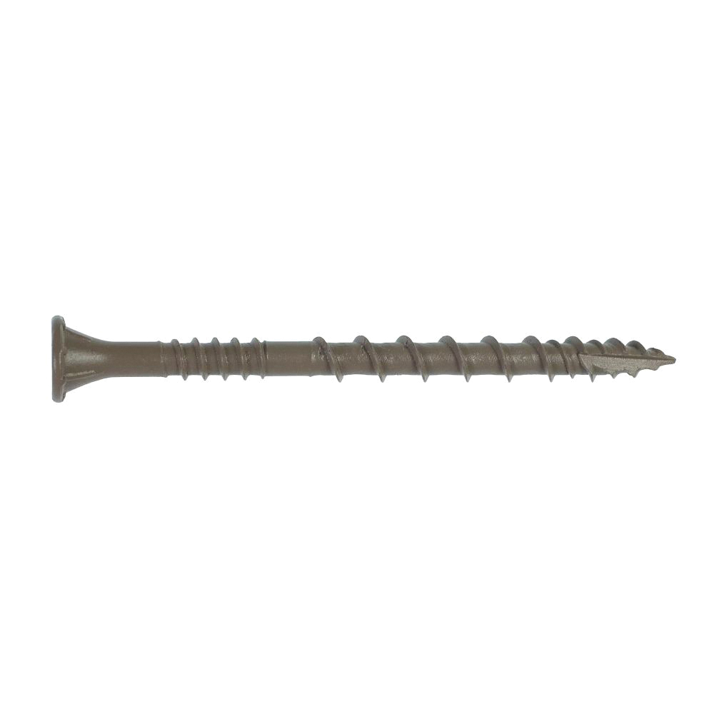Deck-Drive DSVT DSVT212R1LB Deck Screw, #10 Thread, 2-1/2 in L, T25 Drive Size, Steel, Variable Thread, Ribbed Flat Head, 1 lb, Tan
