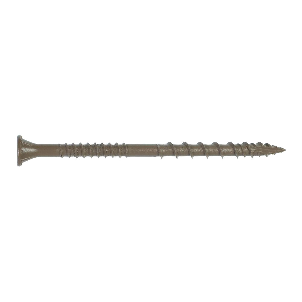 Deck-Drive DSVT DSVT3R1LB Deck Screw, #10 Thread, 3 in L, Variable Thread, Ribbed Flat Head