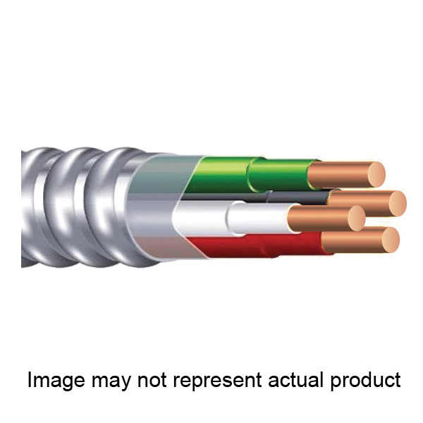 Southwire 68-57-92-23 Armored Cable, 14 AWG Cable, 2 -Conductor, 100 ft L, Aluminum Sheath, Silver Sheath