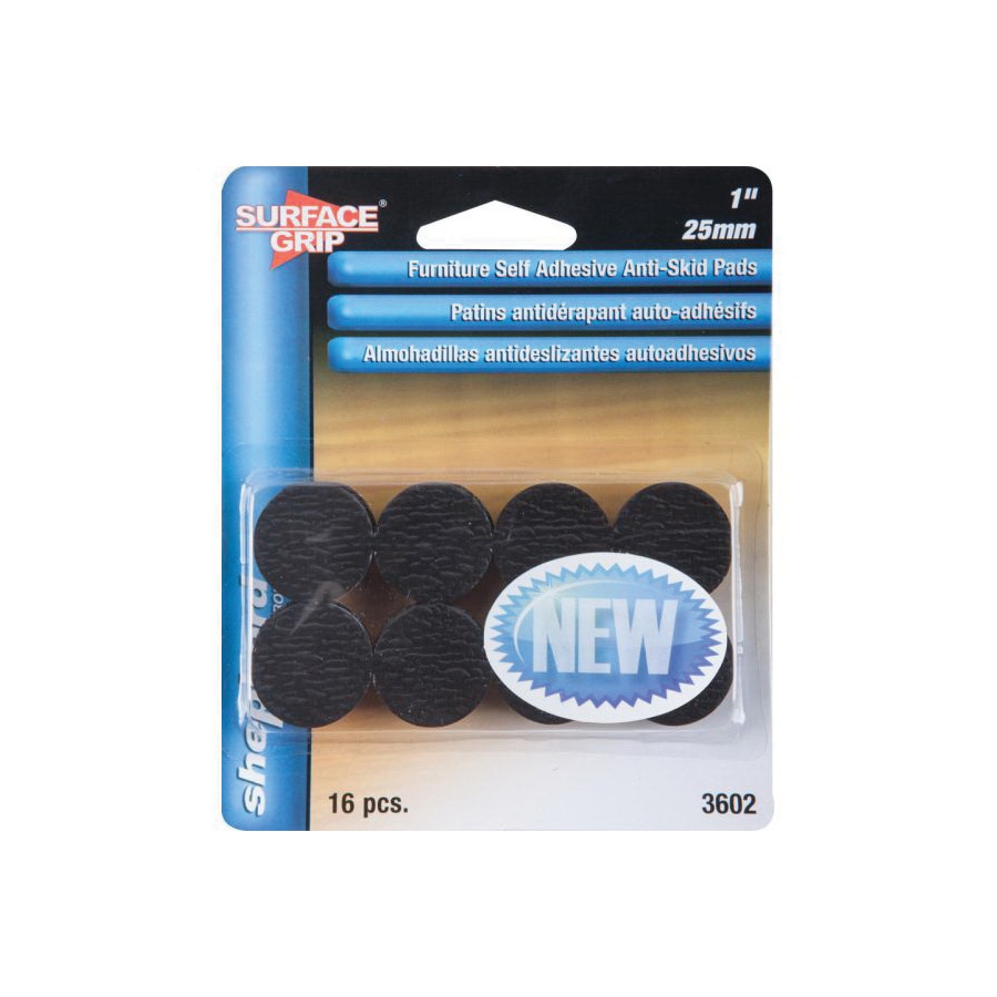 Surface Grip Anti-Skid Pad, Shepherd Hardware, 1 in Dia, Adhesive, 16 pk - 2