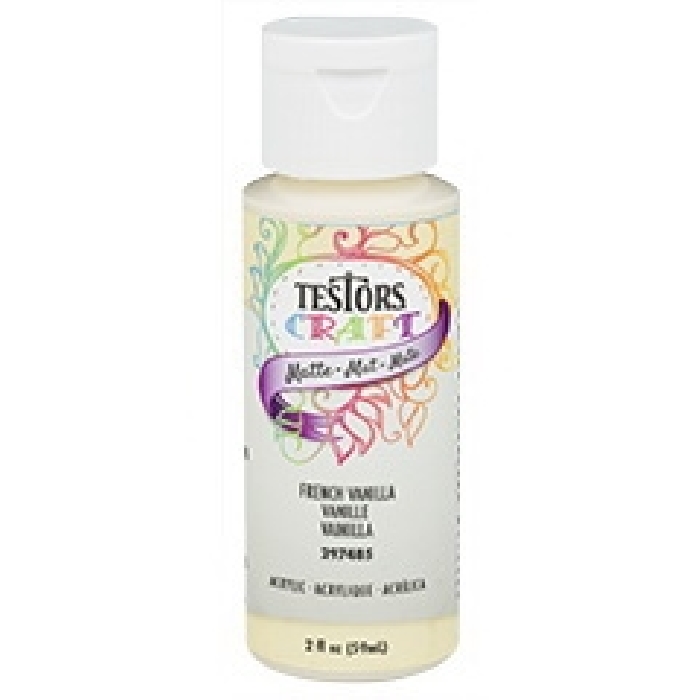Testors 297485 Acrylic Craft Paint, Matte, French Vanilla, 2 oz, Bottle