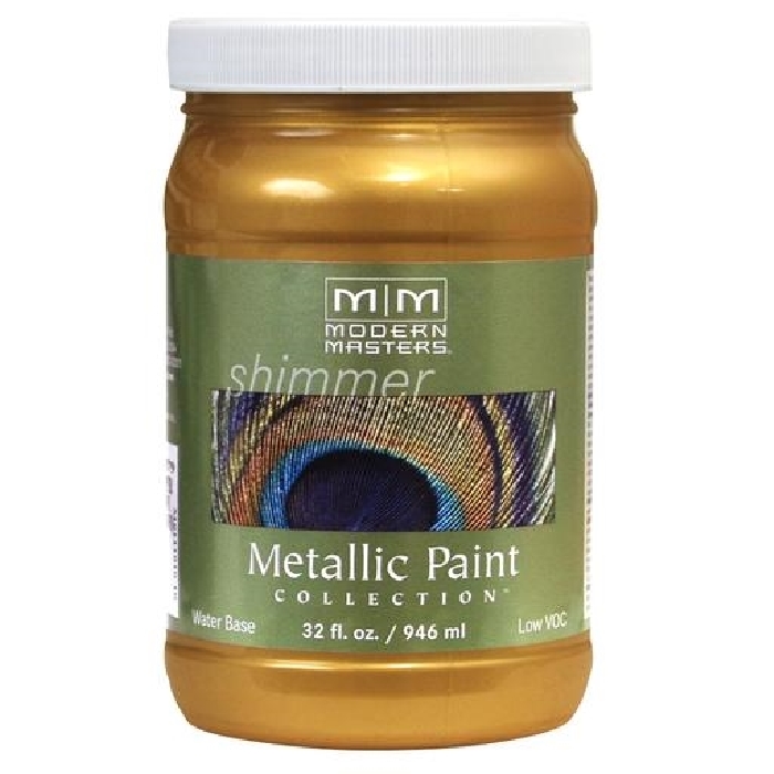 Modern Masters ME65932 Metallic Paint, Metallic, Olympic Gold, 1 qt, Container