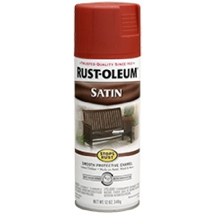 Rust-Oleum 7760830 Rust Preventative Spray Paint, Satin, Heritage Red, 12 oz, Can