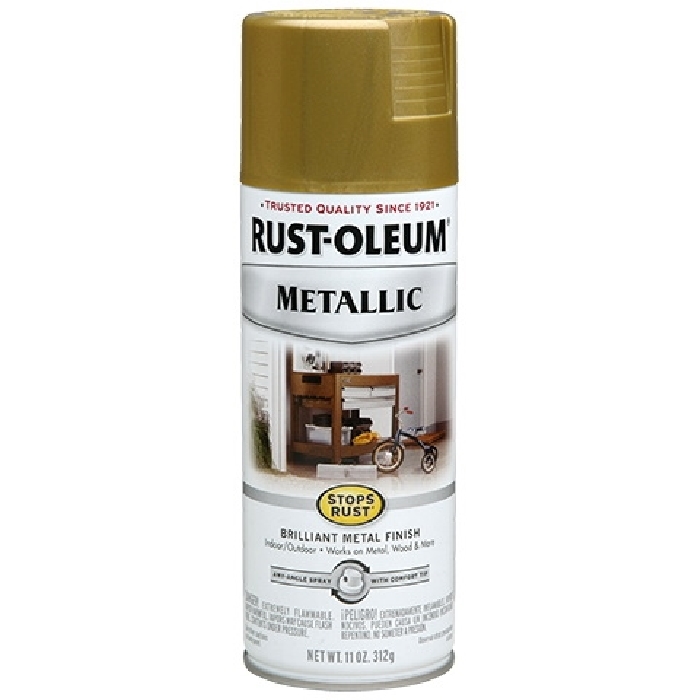 Rust-Oleum 7275830 Rust Preventative Spray Paint, Metallic, Burnished Brass, 11 oz, Can