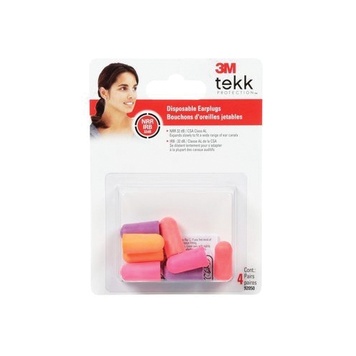 3M TEKK Protection 7000122741 Disposable Ear Plugs, 32 dB NRR, Foam Ear Plug, Assorted Ear Plug - 1