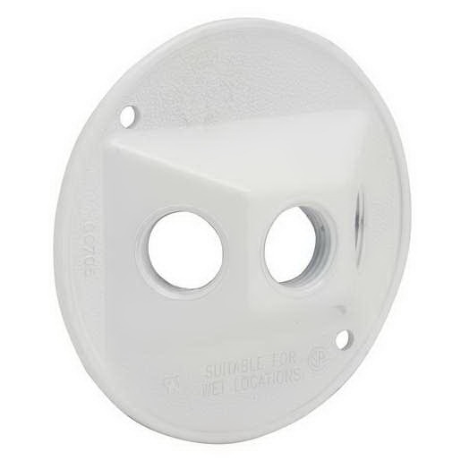 5197-1 Lampholder Cluster Cover, 4-1/8 in Dia, 1.094 in L, 4-1/8 in W, Round, Metal, White, Powder-Coated