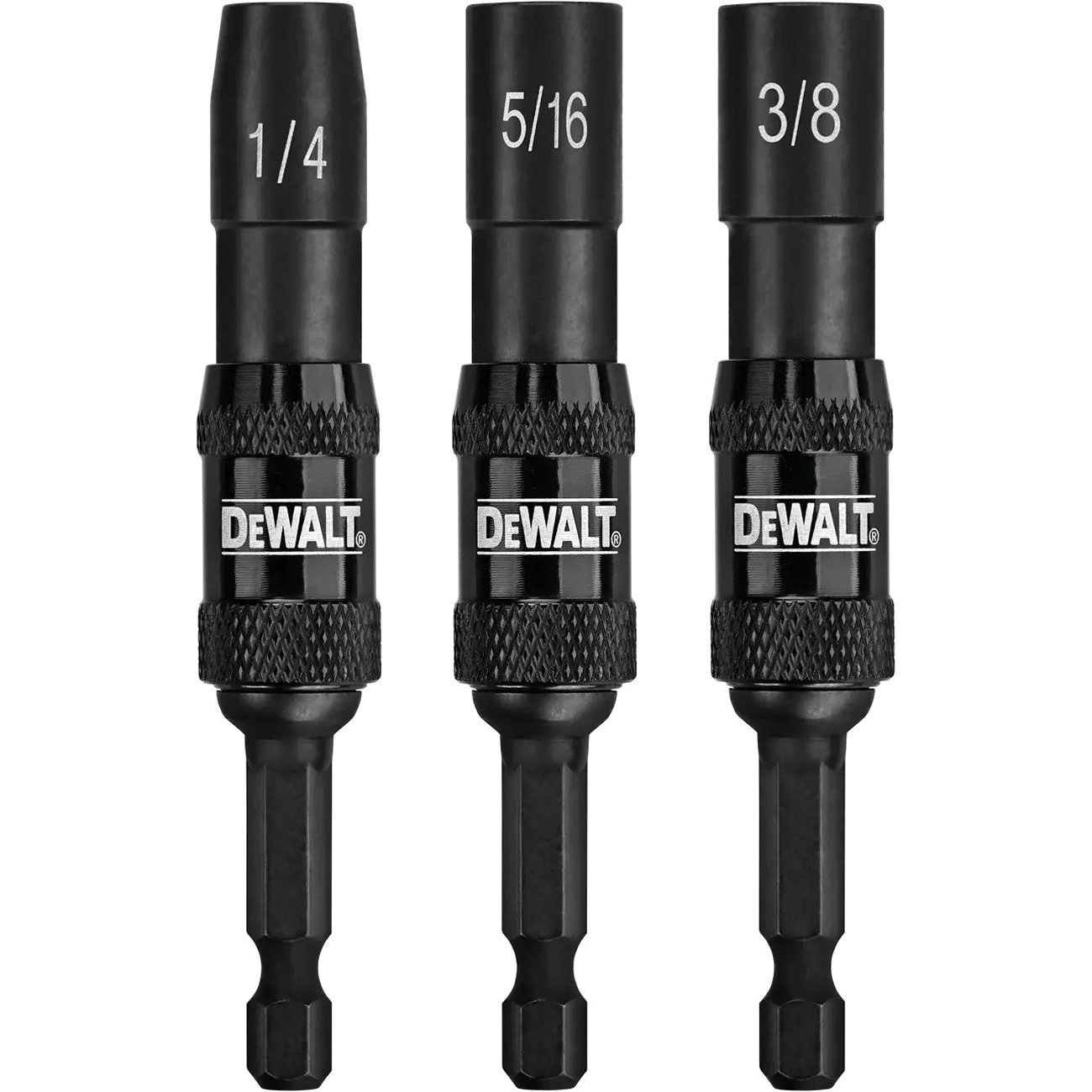 IMPACT READY DWPVTDRV3 Pivoting Magnetic Nut Driver Set, 3-Piece, Steel, Black, Magnesium Phosphate
