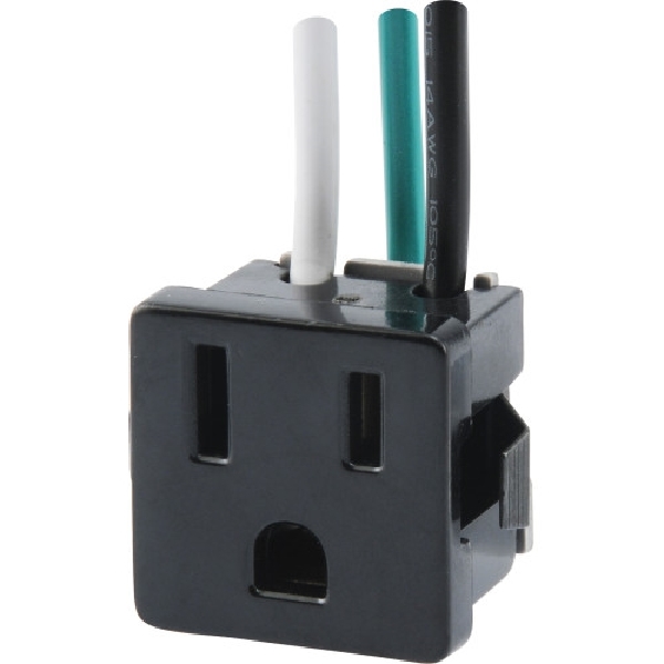 Hillman 393203 3-Prong Range Outlet, 125 V, 15 A, Black