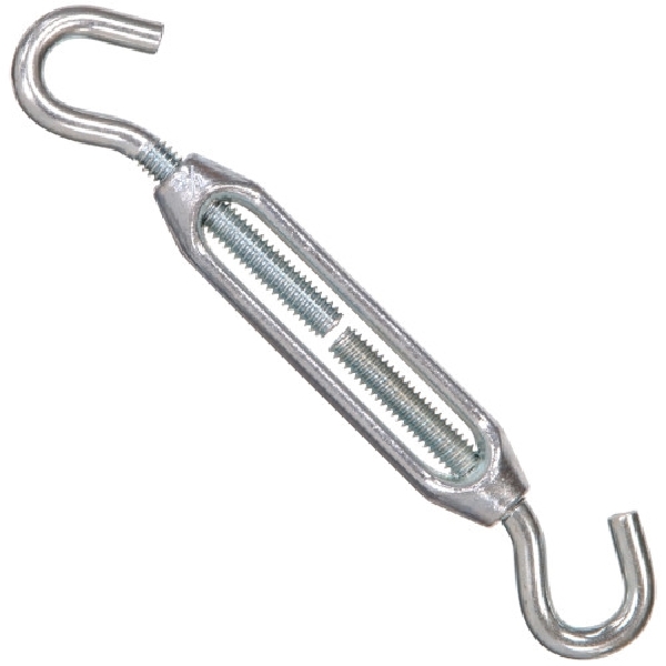 Hillman 321922 Turnbuckle, 130 lb Working Load, 5/16-18 Thread, Hook, Hook, Steel