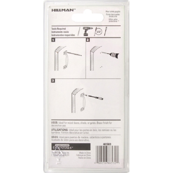 Door Pull, Hillman, Steel, Yellow Dichromate/Zinc - 3