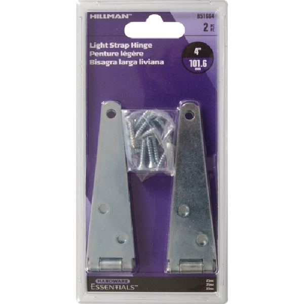 Hardware Essentials 851664 Strap Hinge, Zinc-Plated - 2