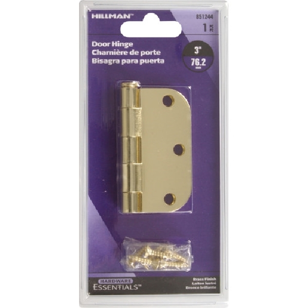 HILLMAN 851246 Door Hinge, Brass, Flush Mounting - 2