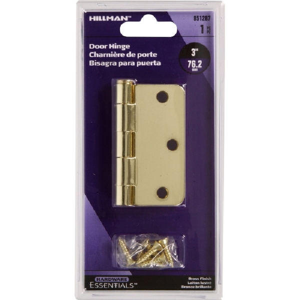 HILLMAN 851287 Door Hinge, Brass, Full Mortise Mounting - 2