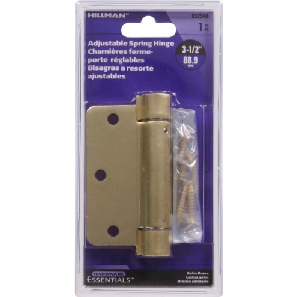 Hardware Essentials 852548 Spring Hinge, Satin Brass, Surface Mounting - 2