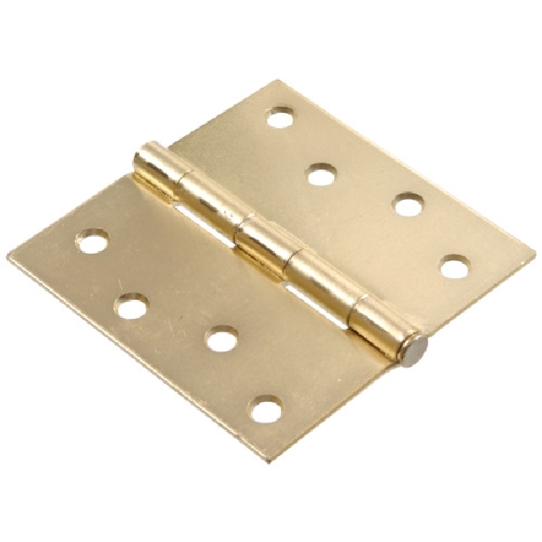 Hardware Essentials 851958 Door Hinge, Removable Pin, Satin Brass, 4 in Dimensions