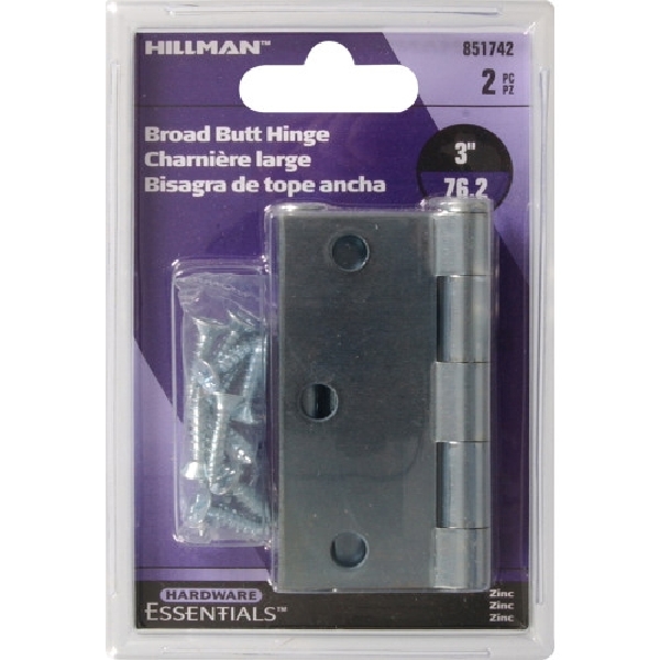 Hardware Essentials 851742 General-Purpose Hinge, Zinc-Plated, Fixed Pin - 2