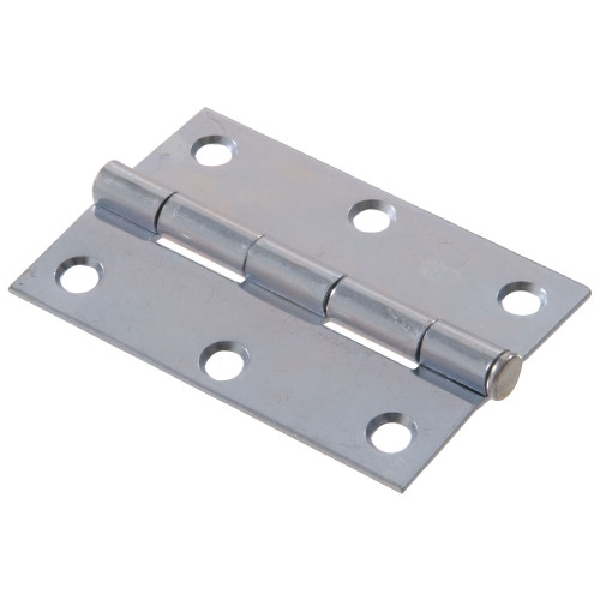 Hardware Essentials 852590 Door Hinge, Zinc-Plated, Removable Pin, Screw Mounting, 80 lb