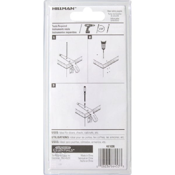 HILLMAN 851393 Hinge Hasp, 3 in L, Steel, Zinc-Plated, Fixed Staple - 3